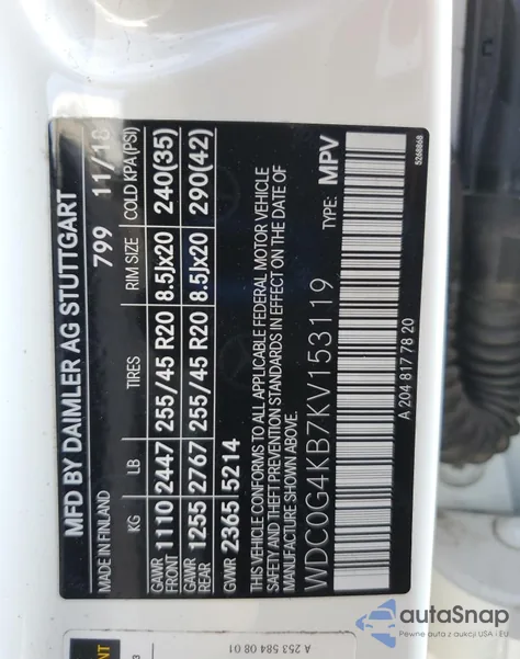 2019 Mercedes-Benz Glc 300 4Matic from USA, damaged, VIN WDC0G4KB7KV153119